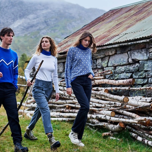 Dale of Norway Merino sweater MountAire white blue Geilo navy purple turquoise - Picture 14 of 16